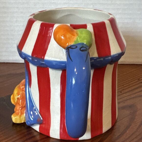 Pier 1 Imports Circus Tent Lion Elephant Peek a Boo Coffee Mug 3D Style - Picture 6 of 11